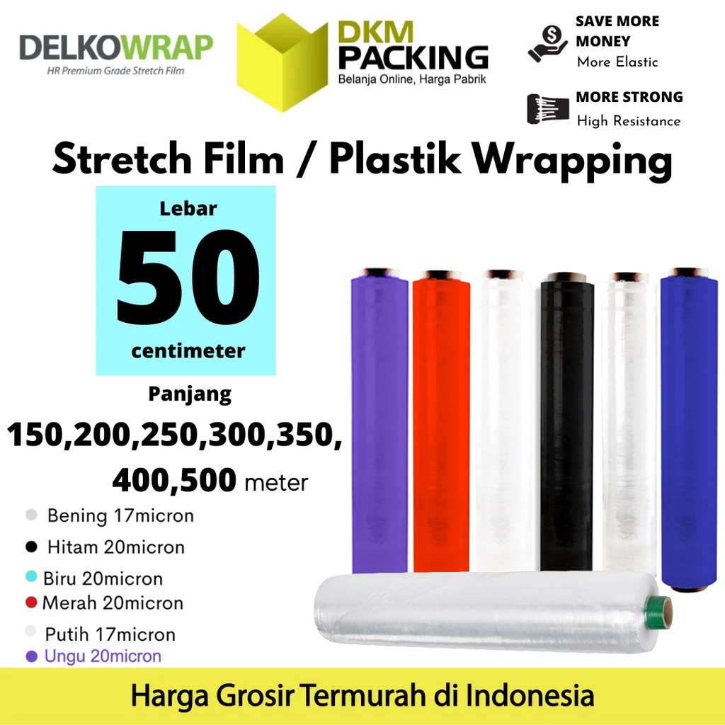 

Plastik Wraping Stretch Film 50cm DELKOWRAP WRAPPING TEBAL PREMIUM TERMURAH / SATUAN