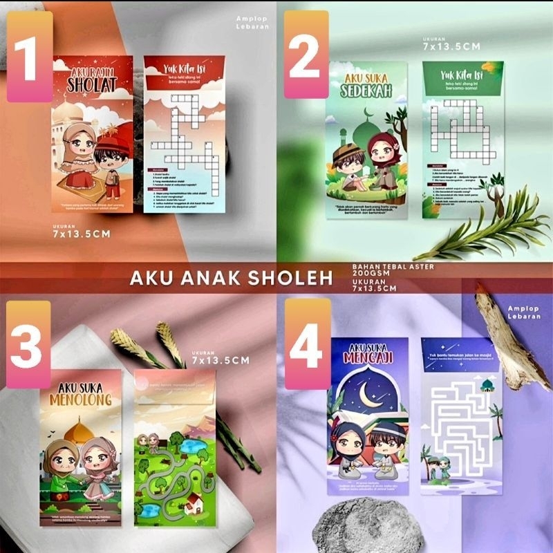 

Amplop THR Lebaran Premium Motif Kartun bahan dove tebal anti sobek, ada teka tekinya