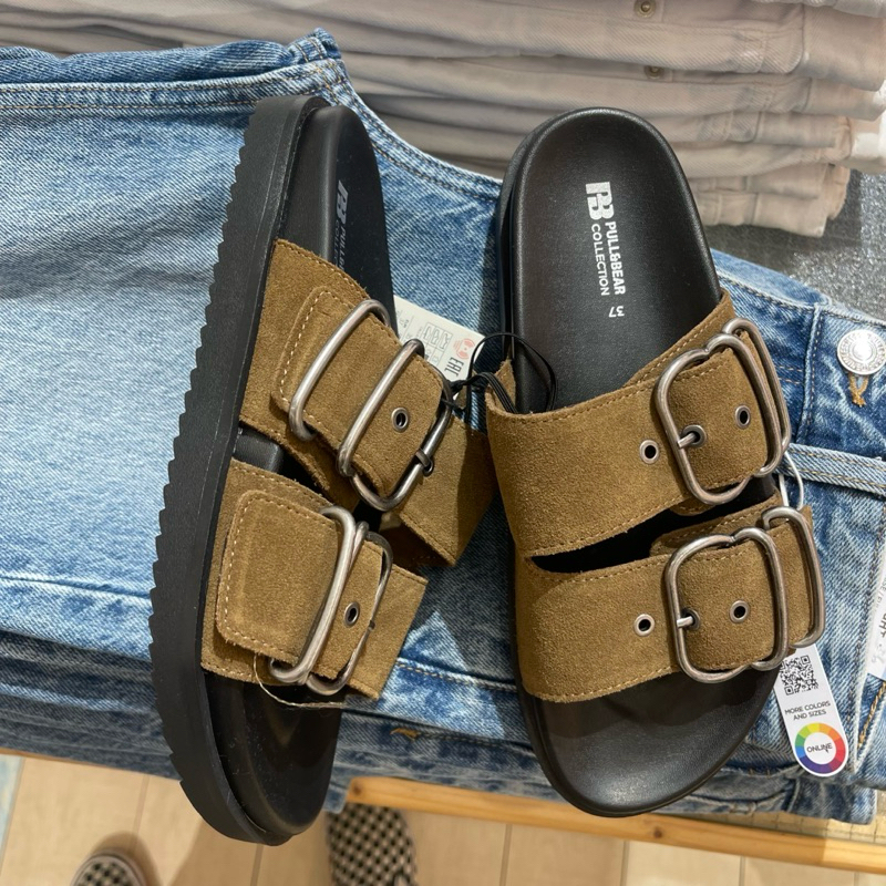 Sandal Slide Suede PULL&BEAR Women Jastip (jasa titip)