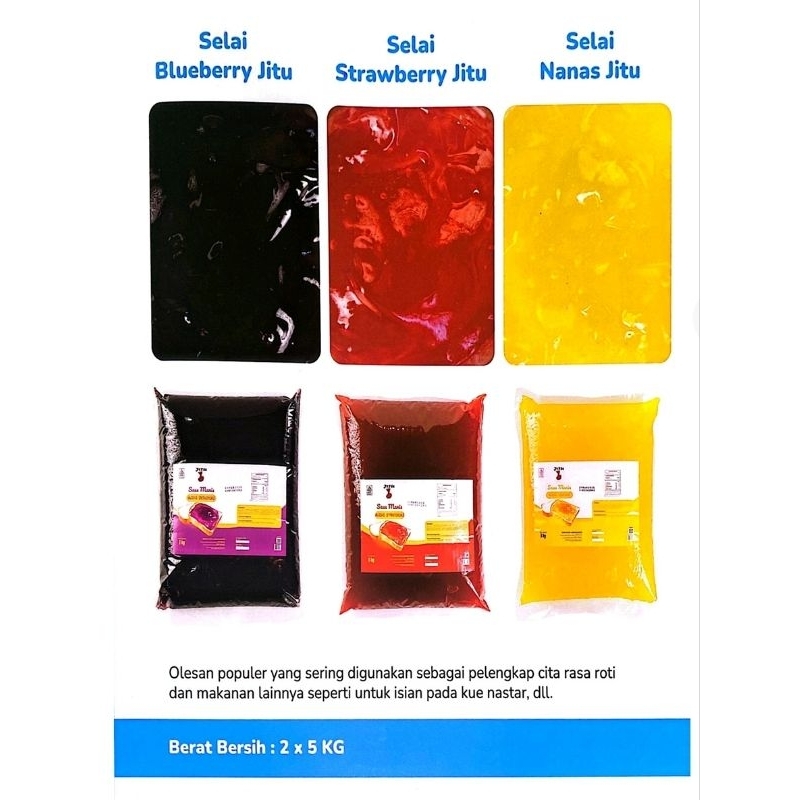 

[BAHAN KUE] Selai Blueberry Straberry Nenas Merek JITU 5kg