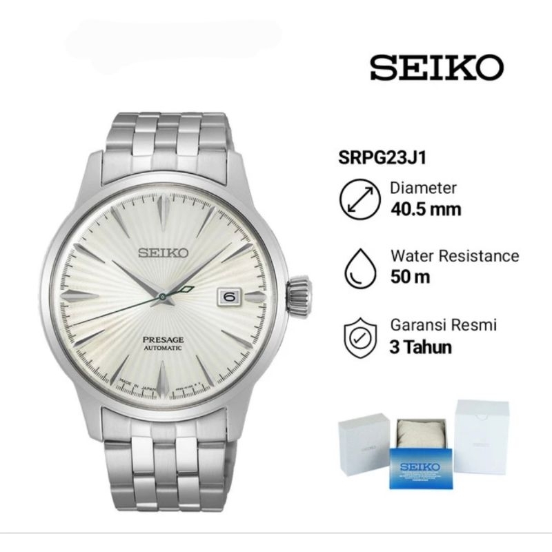 Seiko Presage SRPG23J1 Cocktail Time Martini Automatic Jam Tangan Pria Original