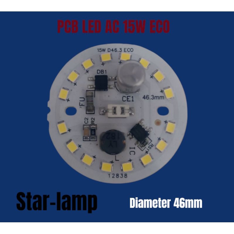 PCB LED AC 15W ECO induktor bulat