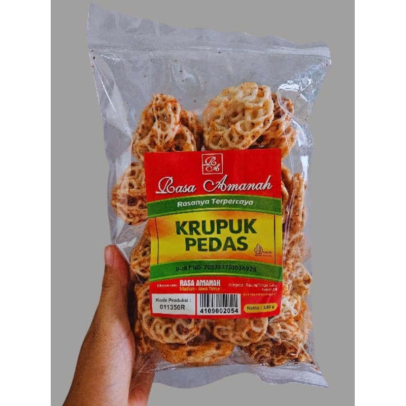 

Kerupuk Goreng Pedas Gurih Rasa Amanah Viral Cemilan Murah isi 140 gram - Keripik