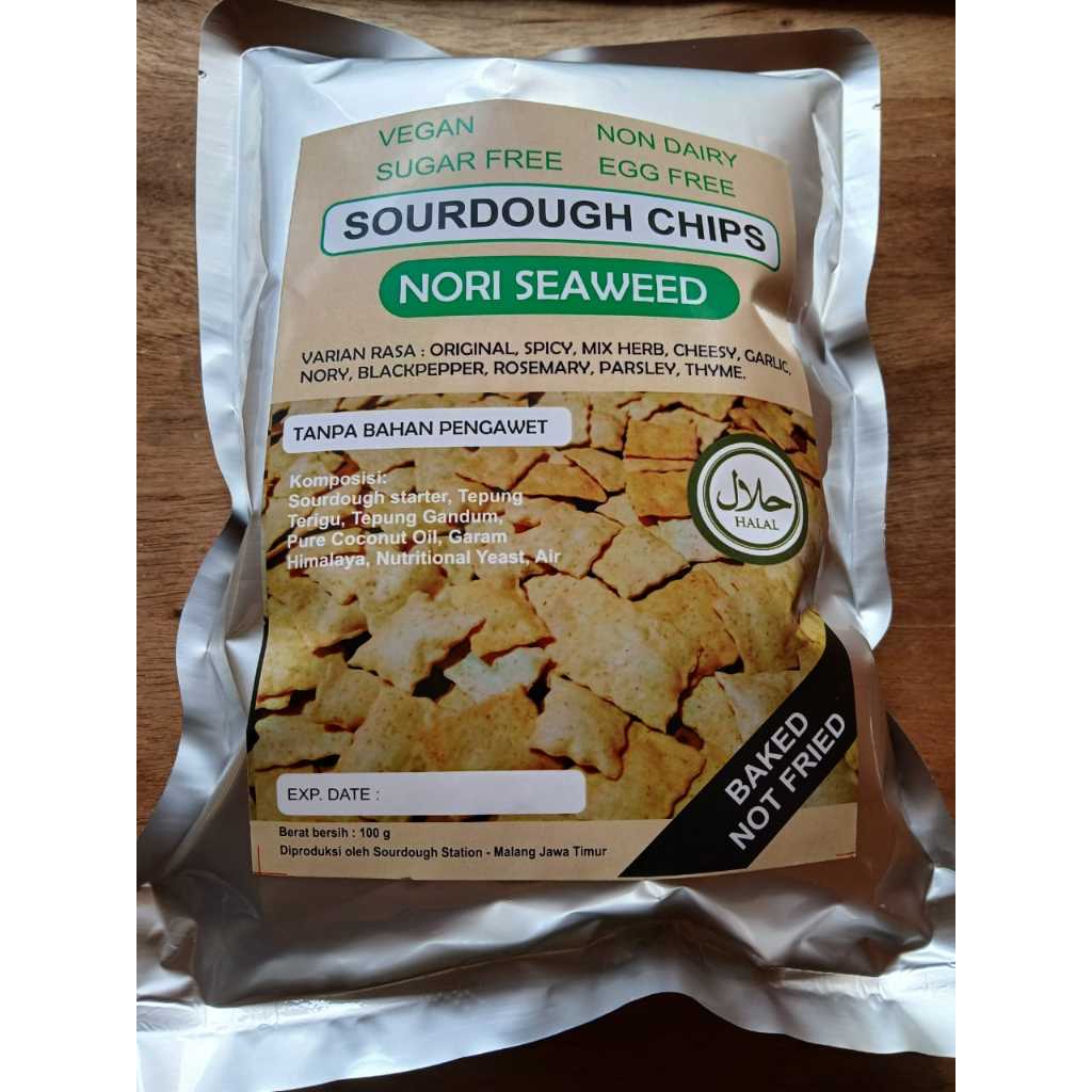

Lezatoz_Genz Sourdough Cracker Chips Cemilan Diet Sehat Low Gluten Vegan Friendly Egg Free Non Dairy
