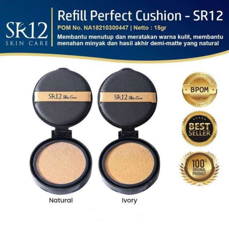 REFILL PERFECT CUSHION IVORY 15 GR SR12 FULL COVERAGE LONG LASTING OIL CONTROL ANTIOKSIDAN WATERPROO