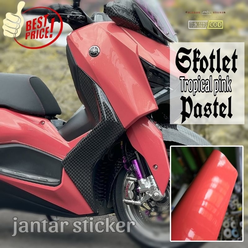 Sticker Scotlite Tropical Pink Pastel Glossy Kualitas Premium Skotlet Motor Pink Pastel Skotlet Trop