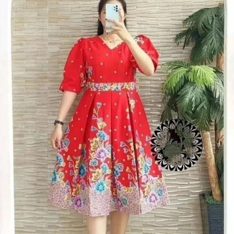 KODE B28T ATASAN BATIK DRESS PREMIUM DRESS BATIK CANTIK DAN ELEGAN BAJU PESTA BATIK WANITA ATASAN BA