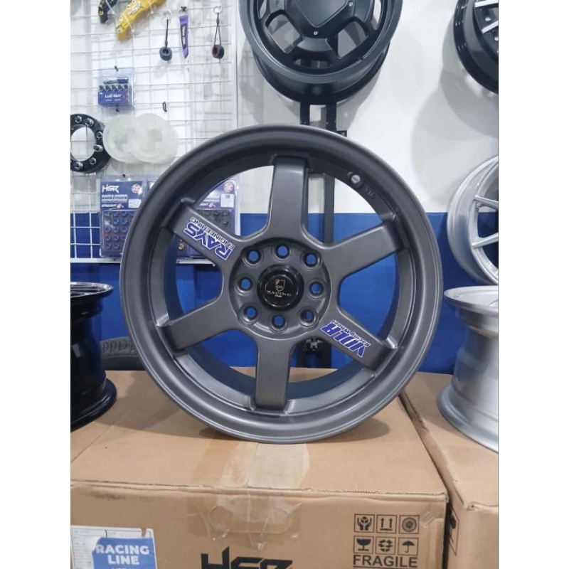 Velg Pelak Mobil Murah TE37 Grey Ring 15 Swift, City, Sigra, Avanza, dll