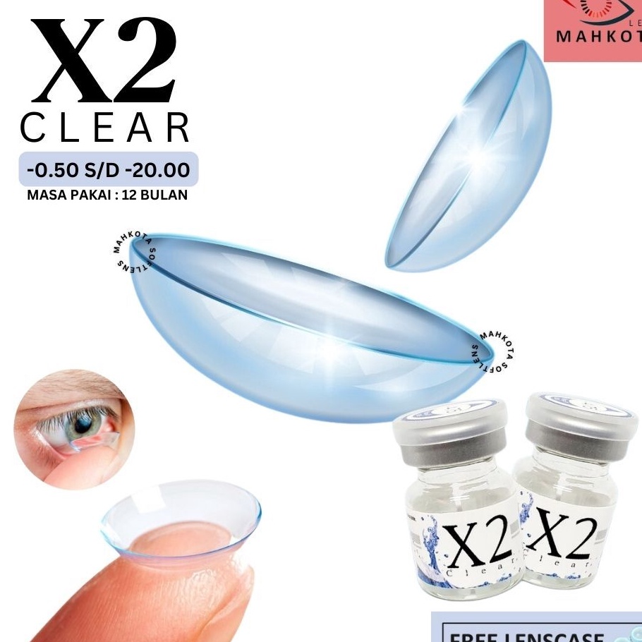 SOFTLENS BENING X2 CLEAR 1 TAHUN 5 SD 1 BISA BEDA MINUS DIA 14MM  Softlen Soflens