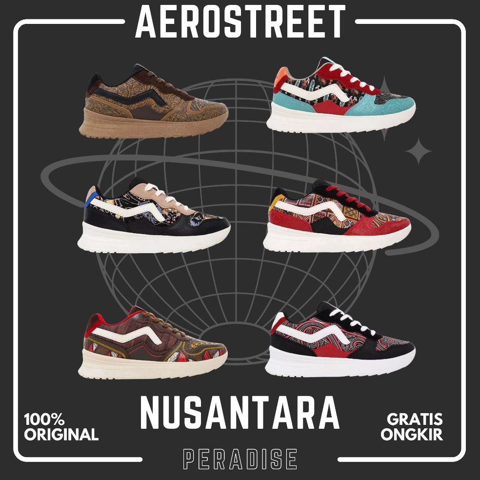 KODE A45N Aerostreet Nusantara Size 37  44  Sepatu Sneakers Casual  Aerostreet Nusantara  Aerostreet