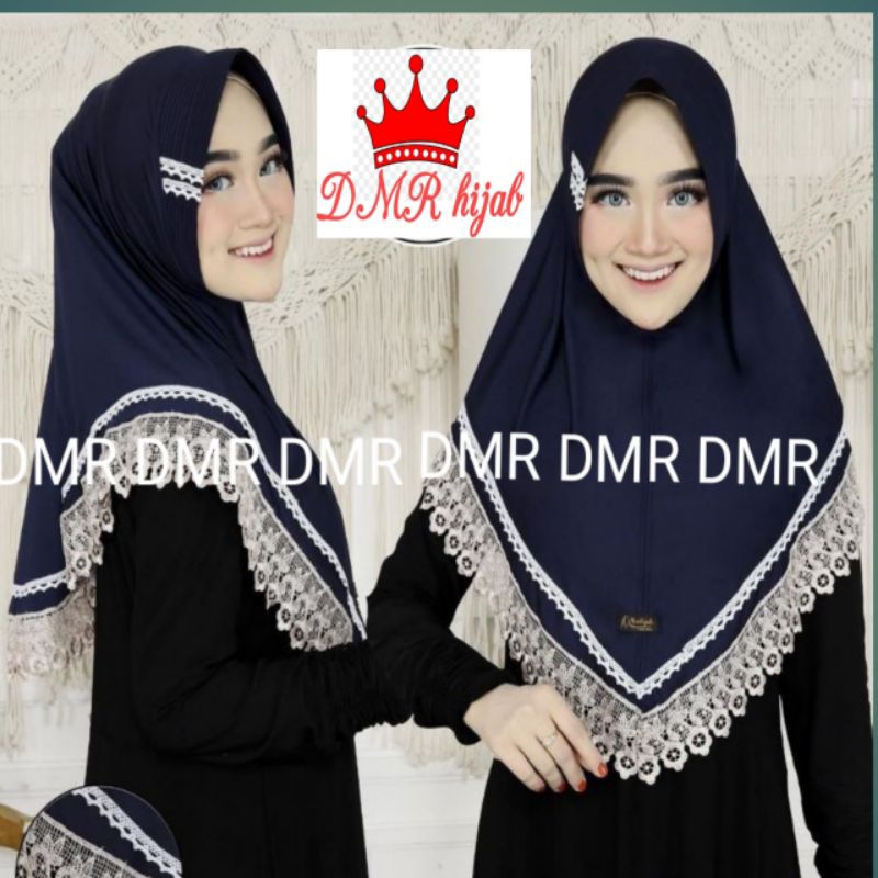 DMR hijab instan/setandar jilbab renda naura