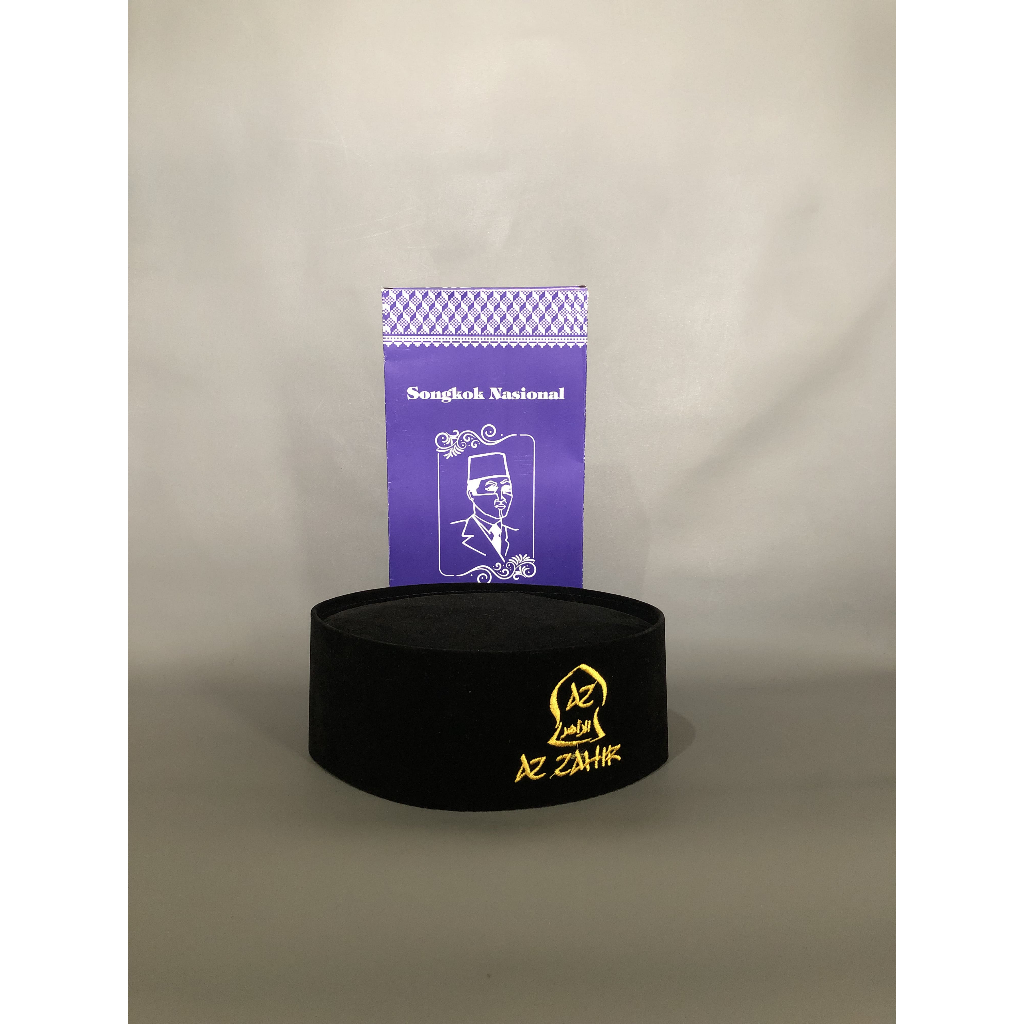 Beli 10 free1 pcs Peci Az-Zahir / Songkok Az-Zahir Logo Bordir