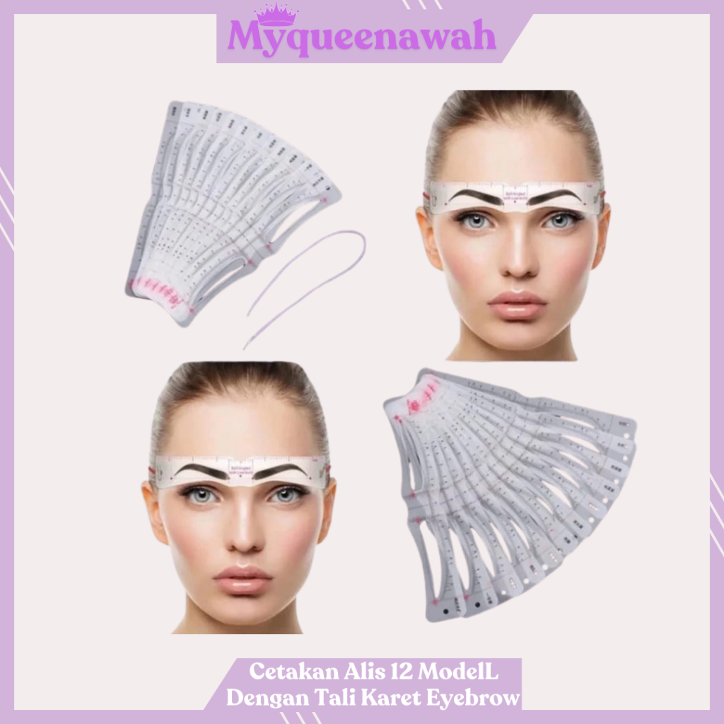 12 pasang  cetakan alis Tali TRansparan  cetakan alis silikon
