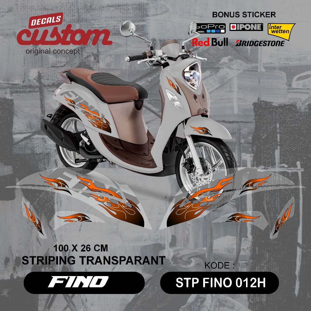 striping transparan yamaha fino stiker api transparan motor yamaha fino decal
