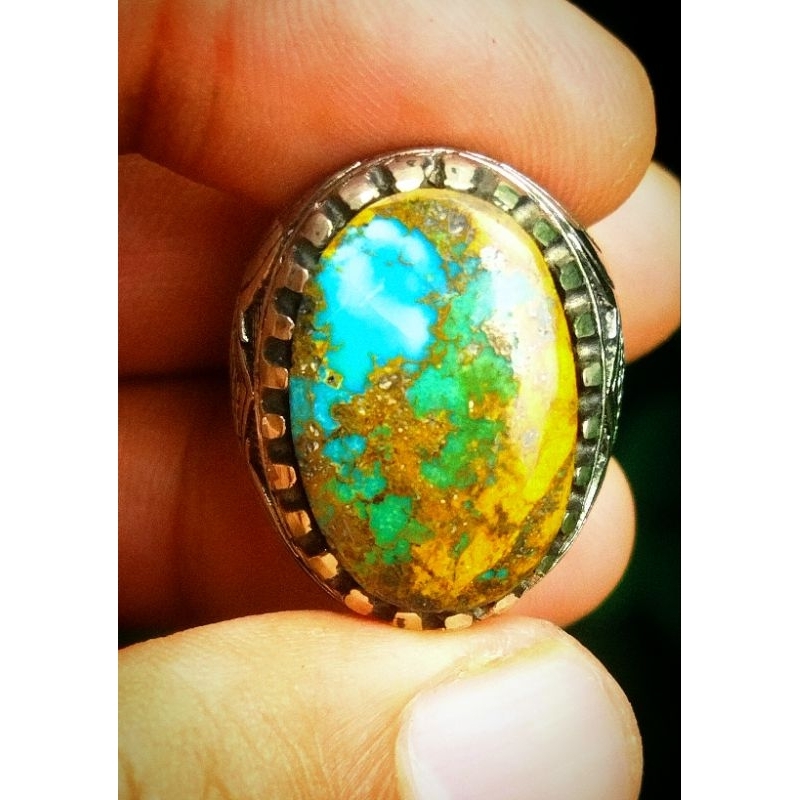 Natural pirus Persia hijau gradasi serat merah emas Top HQ