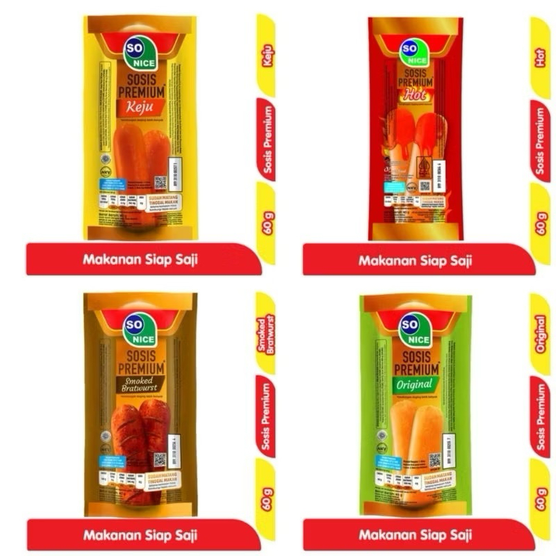 

SOSIS SO NICE PREMIUM SIAP SAJI 60 GRAM