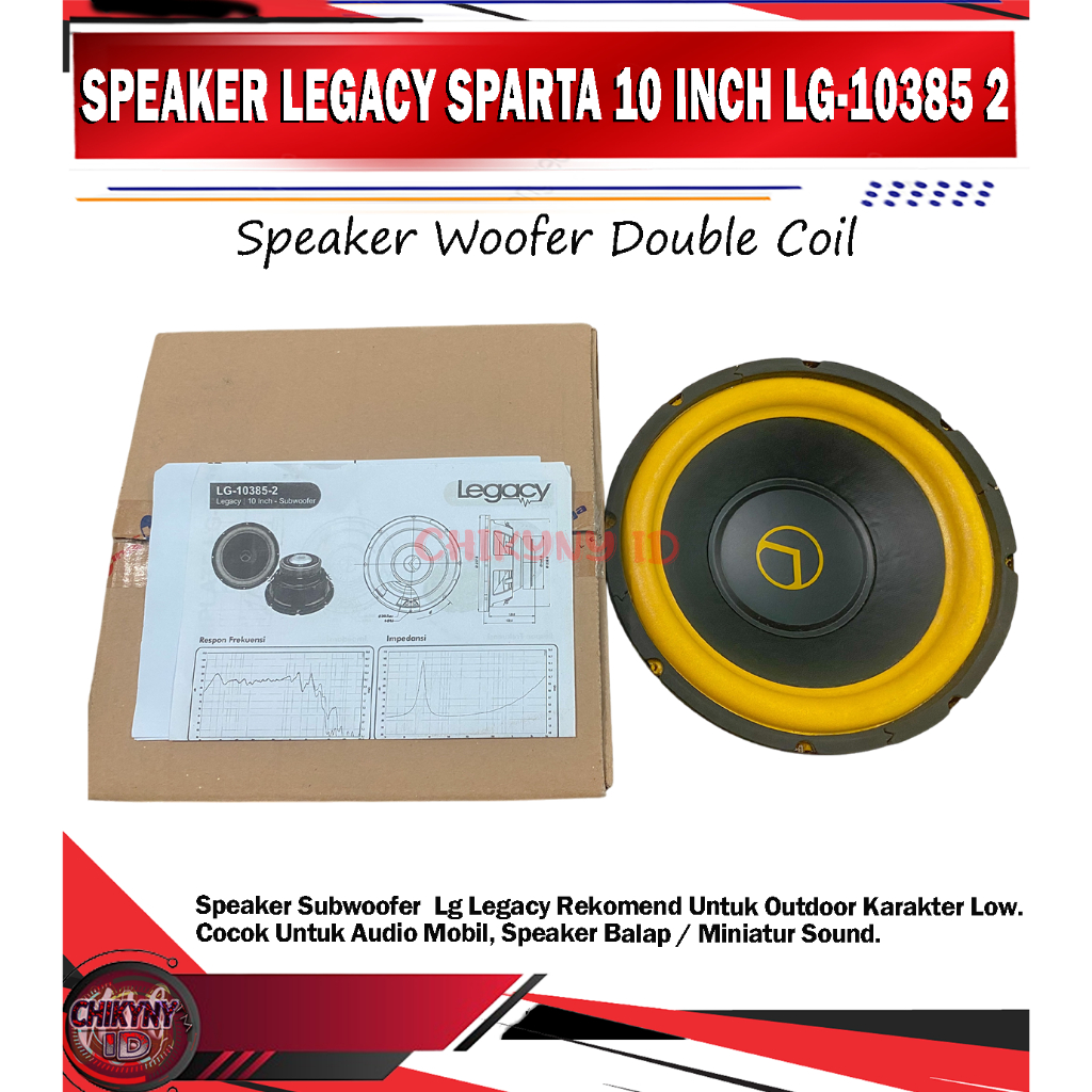 SPEAKER LEGACY SPARTA 10 INCH LG-10385 2 SPEAKER WOOFER DOUBLE COIL
