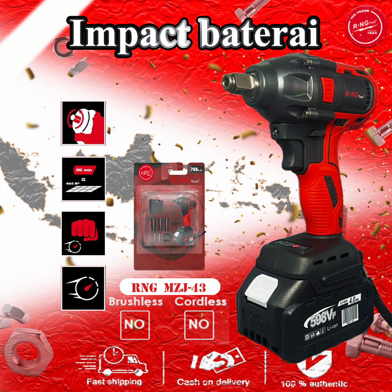 RNG 700N.M impek baterai cordless impact mesin impact impact wrench bor impact baterai