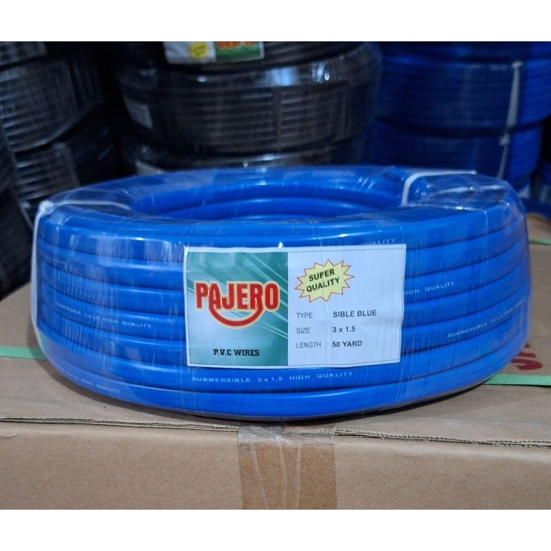 Kabel Pompa Satelit 3x1,5 Gepeng Biru Pajero - Kabel Serabut Gepeng 3x1.5 Pompa Satelit Pajero 50Y