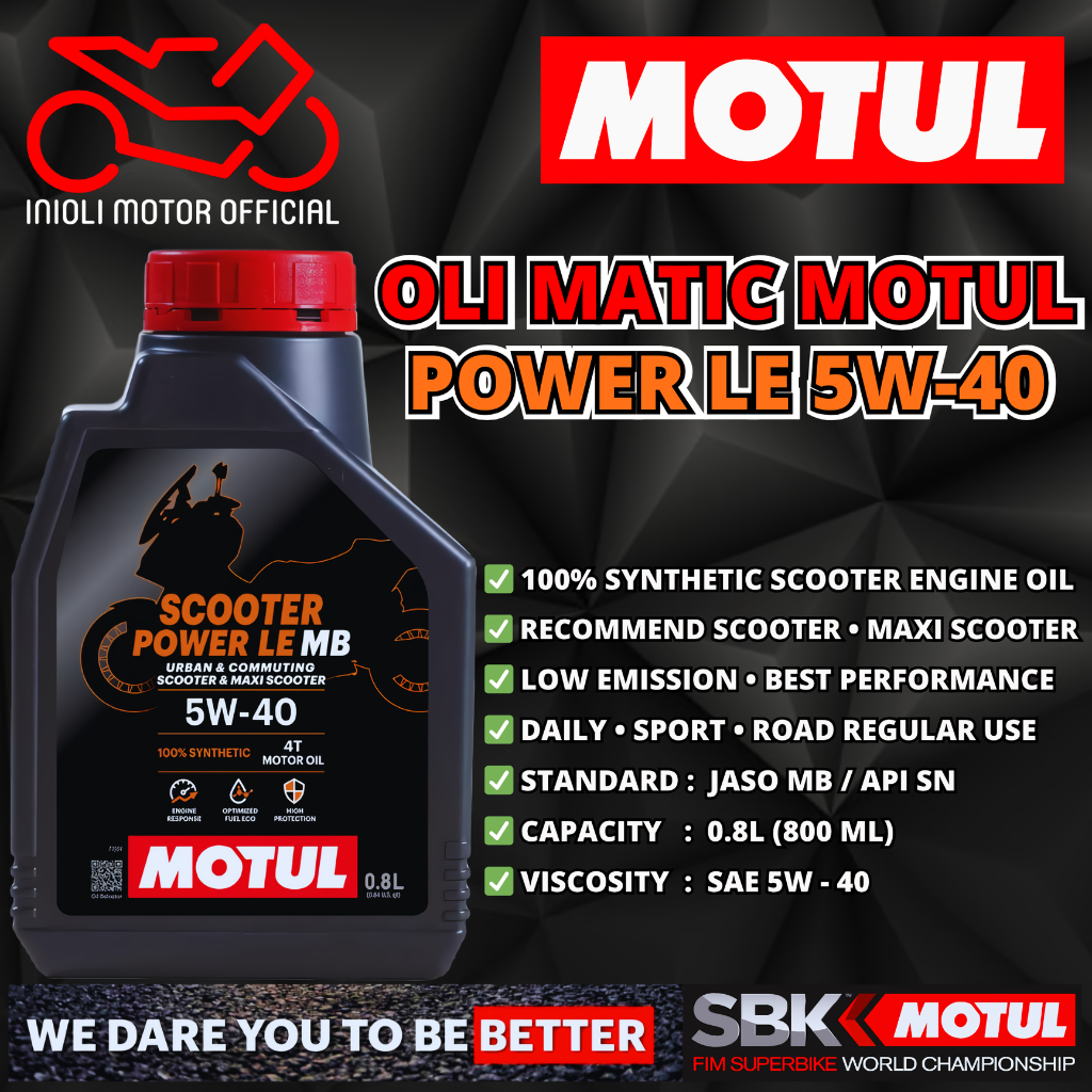 OLI MOTUL SCOOTER POWER LE 5W40 800ML OLI MOTUL IMPORT 100% SYNTHETIC OLI MESIN PCX ADV 150 160 NMAX