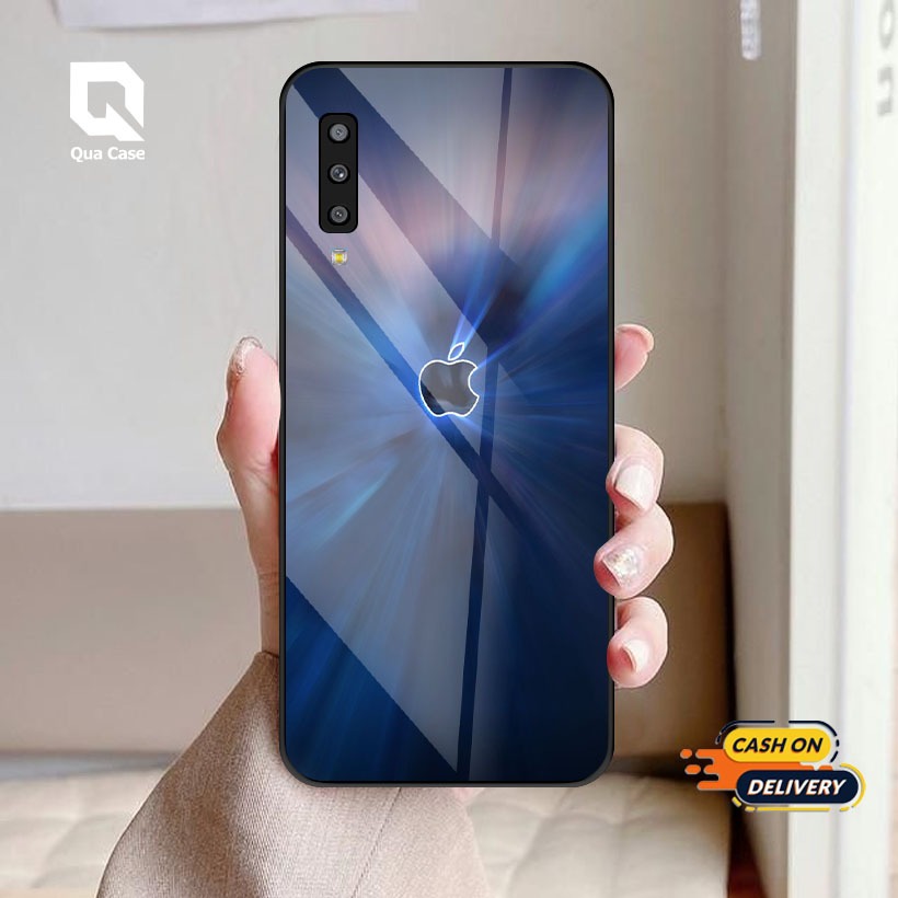 Qua case softcase Samsung Galaxy A7 2018 Terbaru Case kaca kilau glossy case motif mewah COD