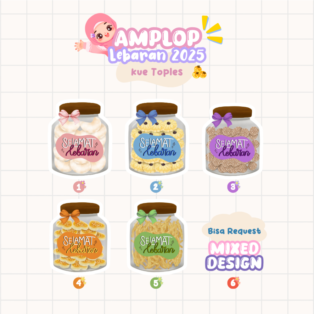 

Herbariense - Amplop Lebaran Unik Bentuk Kue Toples Kering Nastar Ukuran Sedang dan Kecil Mini Lucu