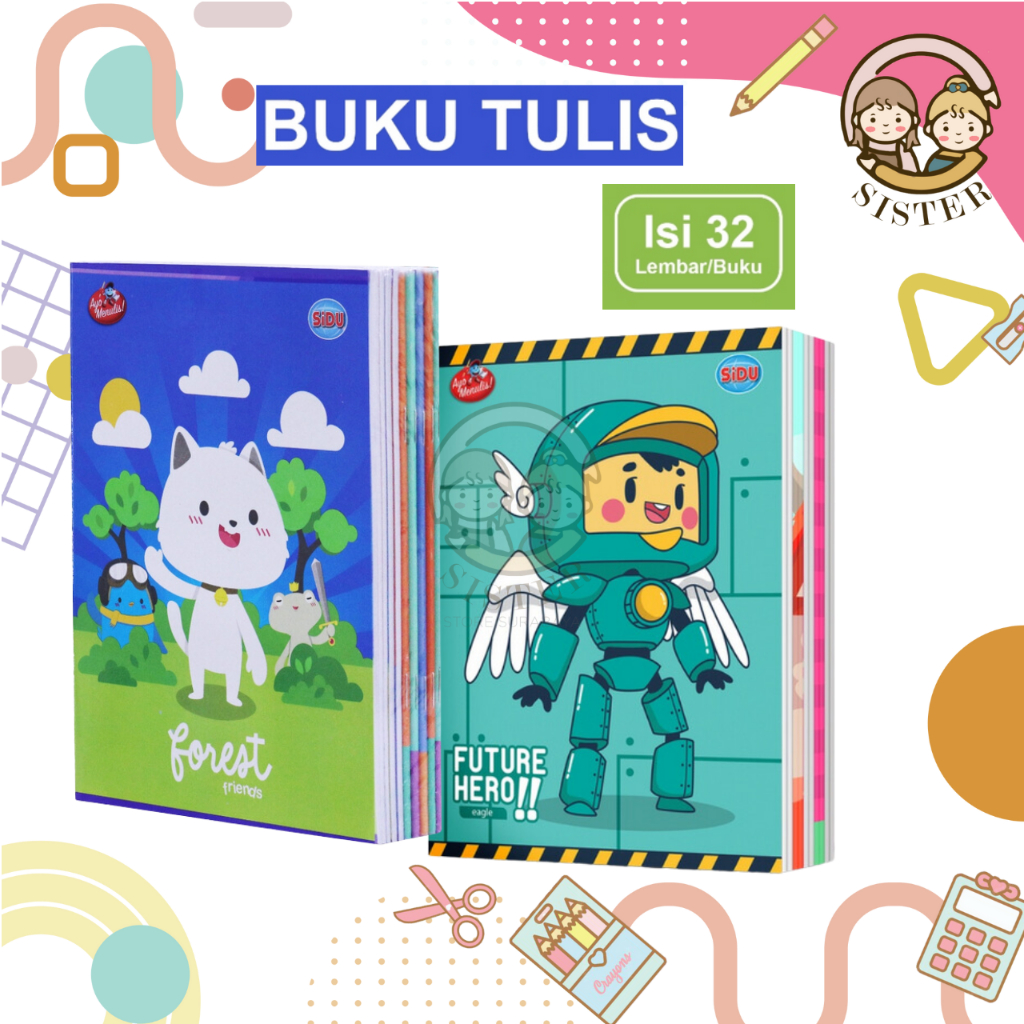 

(1 PACK) Buku Tulis SIDU isi 32 lembar / Buku Tulis Sinar Dunia isi 32 / Buku Sekolah