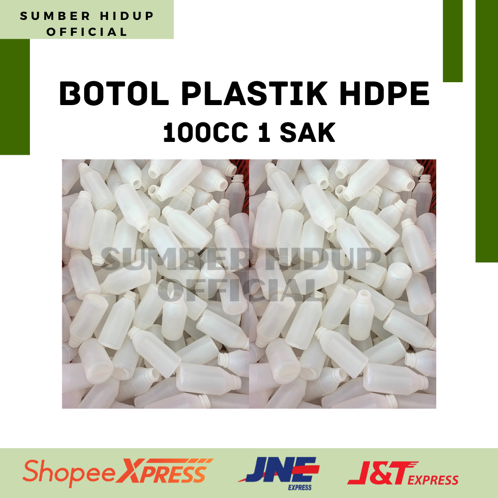 BOTOL PLASTIK HDPE 100ML | 100CC TUTUP HITAM DAN KLEP PUTIH SAK SAKAN
