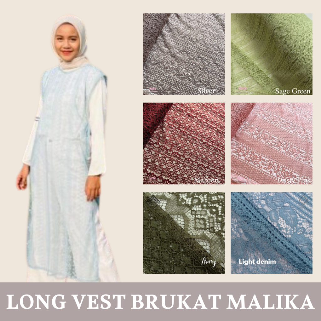 Outer Vest Rompi Burkat Lace Panjang OUTER BROKAT LONG VEST TULLE VEST TILE BROKAT PANJANG MURAH Out