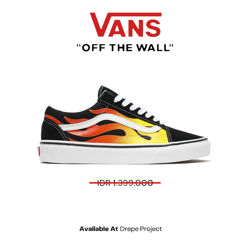 Vans Old Skool Black White Flame Red Original BNIB