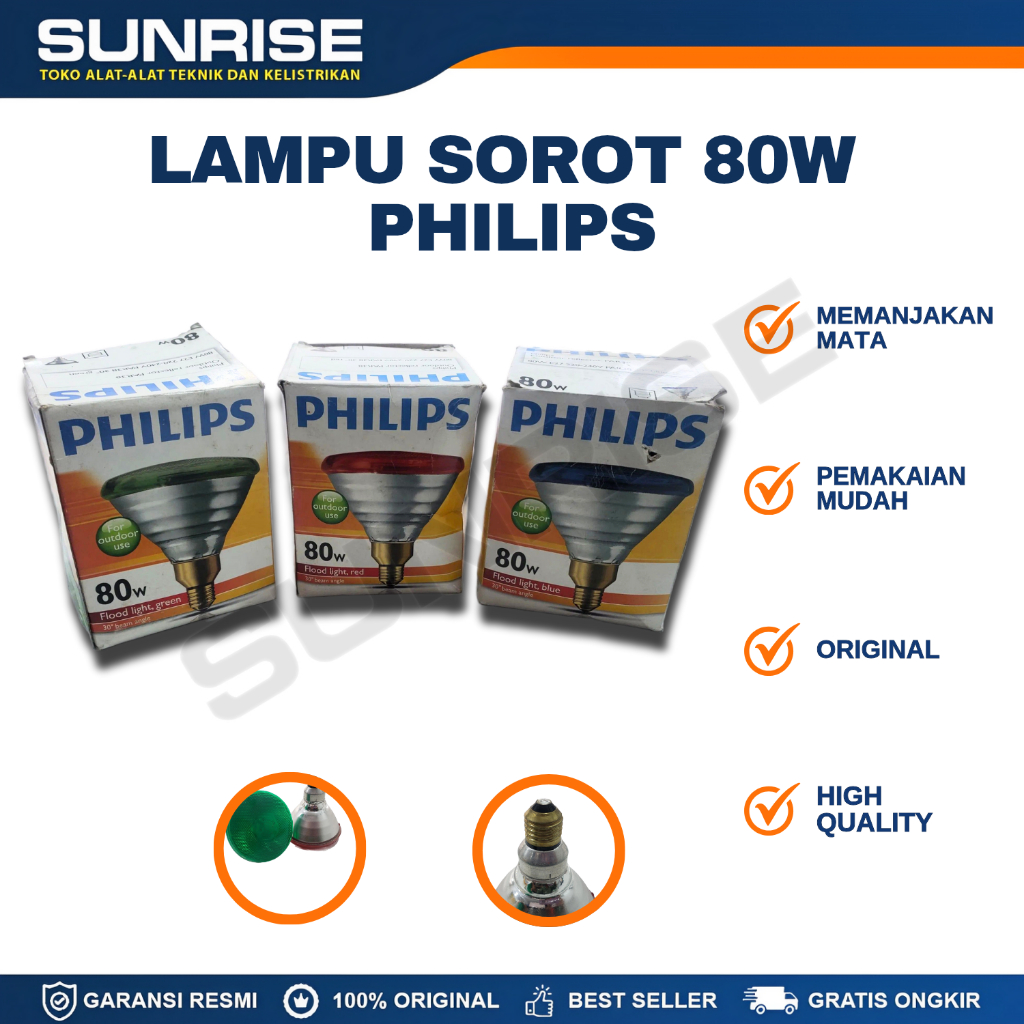 PROMO RAMADHAN LAMPU SOROT 80W PHILIPS/PHILIPS LAMPU SOROT SPOT LIGHT OUTDOR SOROT WARNA