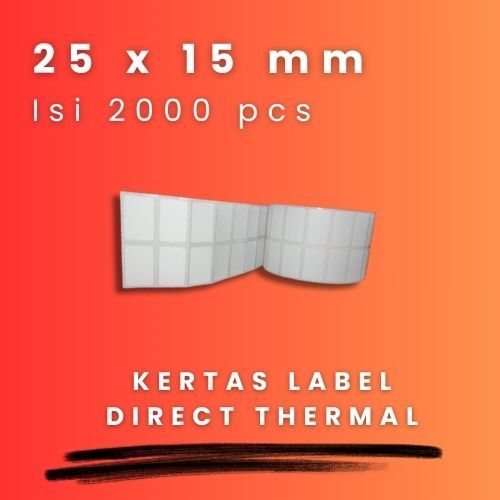 

CORE 1 INCH 25X15MM 25 X 15 MM 2.5X1.5 CM 2.5 X 1.5 CM BARCODE LABEL THERMAL DT STICKER STIKER 2000 PCS