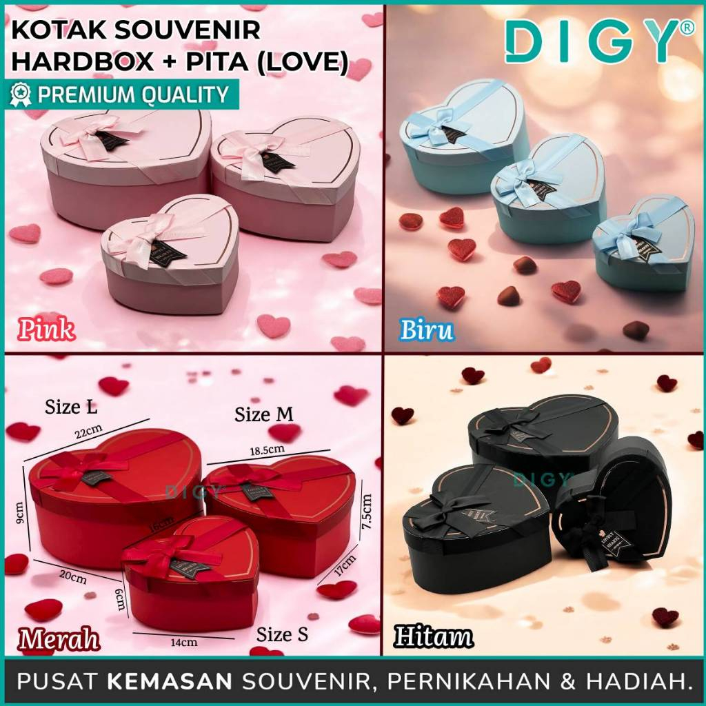 

Kotak Hardbox + Pita Love Seri 2 / Box Kado / Box Love Hadiah / Kotak Aksesoris Perhiasan / Gift Box / Kotak Hampers / Kotak Souvenir