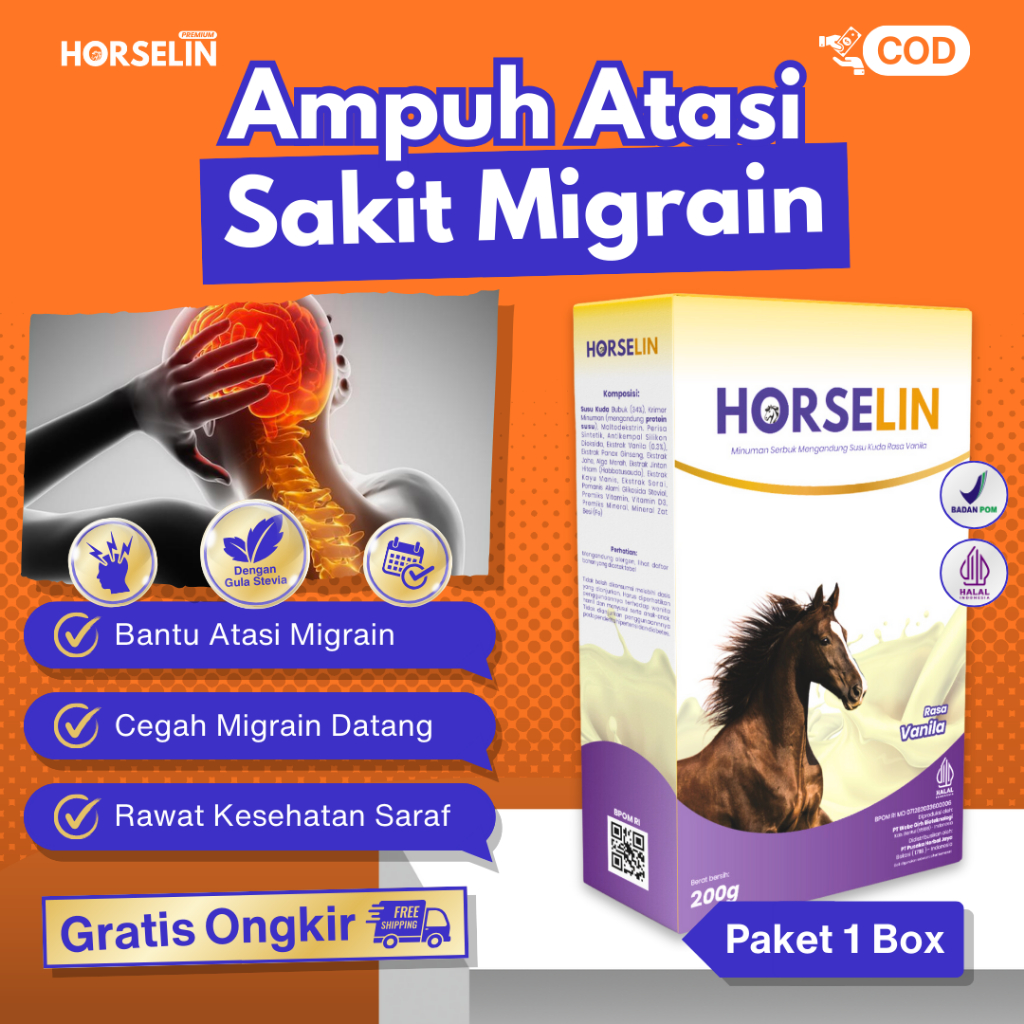 

Susu Kuda Obat Migrain Akut Sakit Kepala HORSELIN Susu Kuda Liar Sumbawa Asli Premium Herbal (200gr)