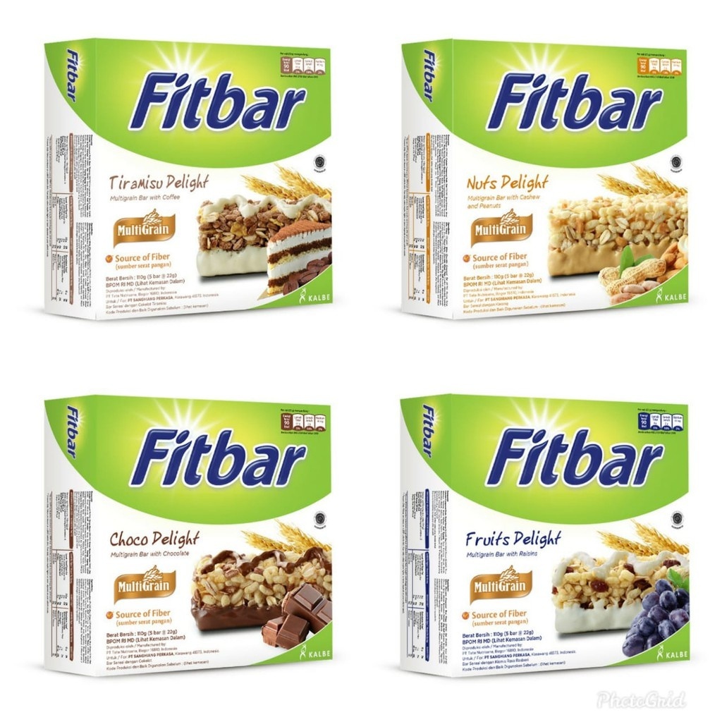 

Fitbar Multigrain 12x20gr Cheese/Coklat/Fruit/Tiramisu - Snack Sehat