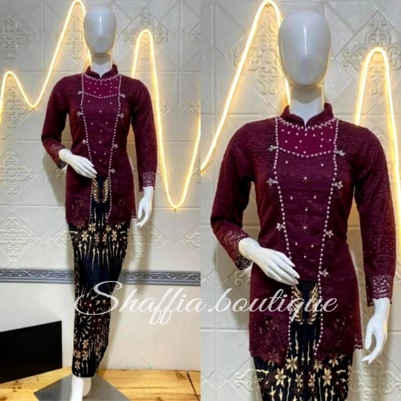kebaya modern kutu baru hijab kebaya brokat premium kutu baru sanghai payet brokat kebaya wisuda mod