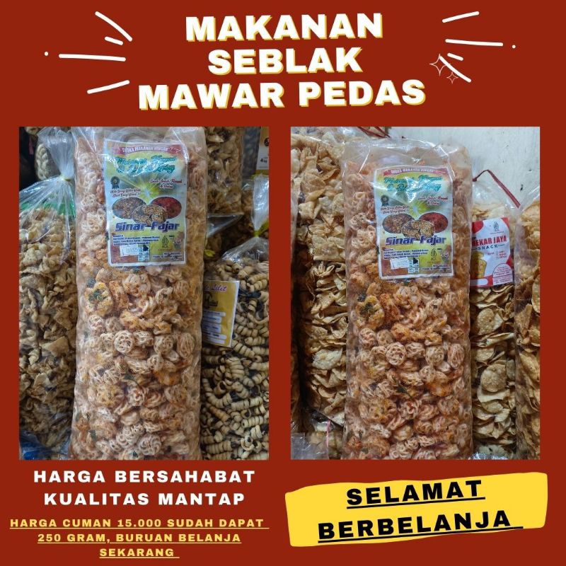 

Cemilan Seblak Mawar Pedas Gurih 250 Gram, Enak Gurih (Cemilan Enak Dirumah)
