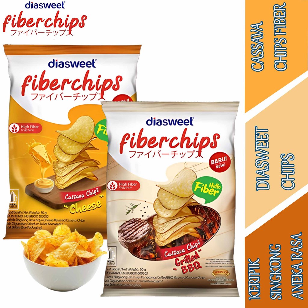 

Keripik Singkong Aneka Varian Rasa - Diasweet Chips - Cassava Fiber Chips - 1pcs