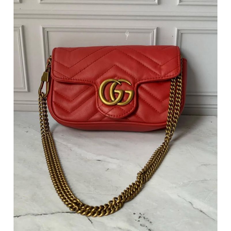 Tas Guccii marmont mini red