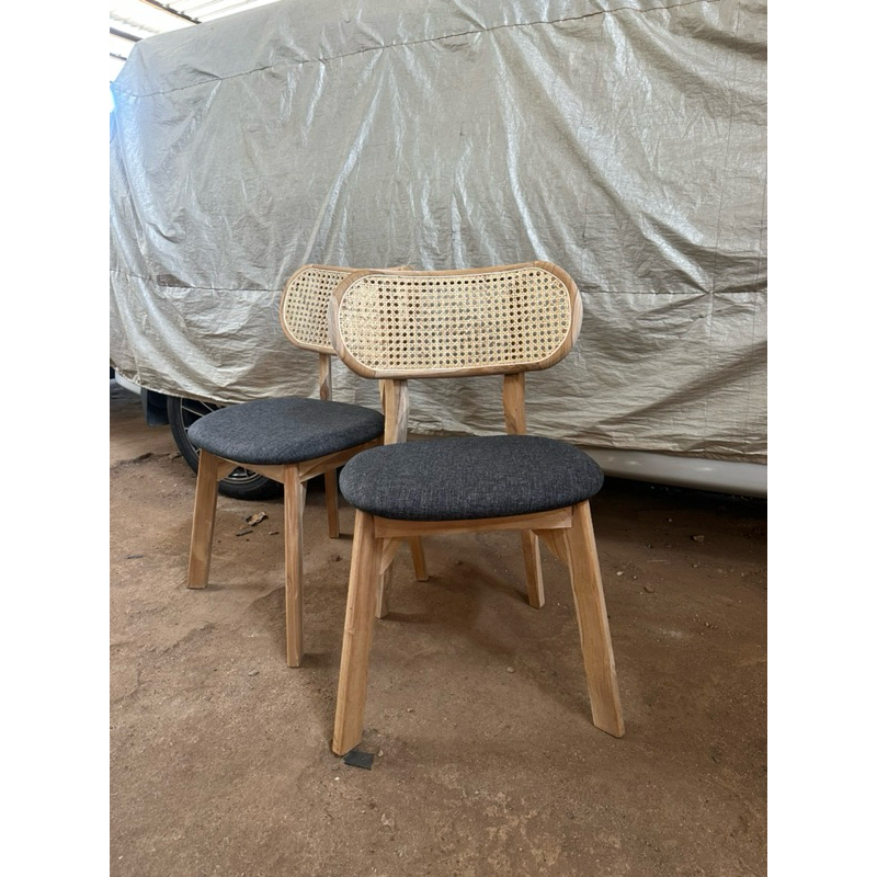 prmo kursi makan kacang duduan jok busa - kursi makan kacang- kursi makan rotan alami