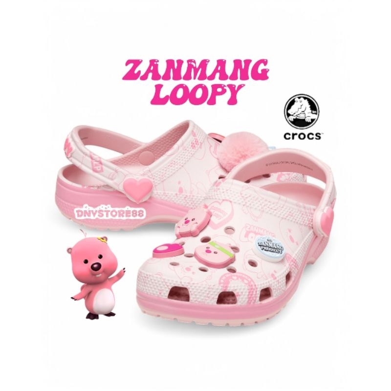 Sandal Crocs Zanmag Loopy X Crocs Anak Pink Edition