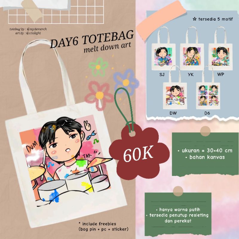 PELUNASAN TSHIRT TOTEBAG DAY6 meltdown art