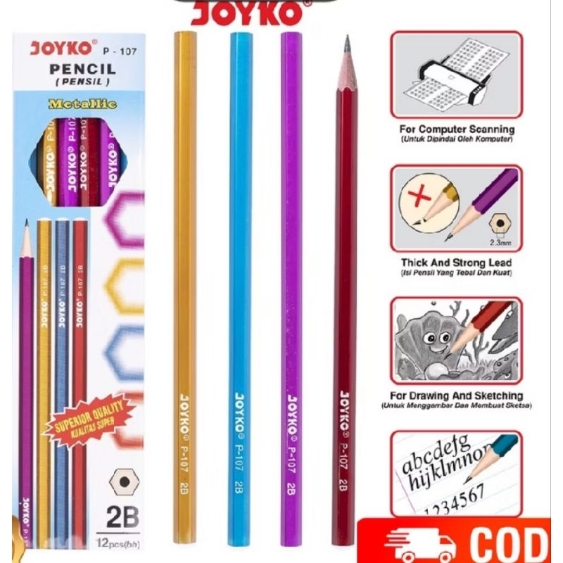 

PENSIL JOYKO P-107 PENSIL 2B pearl color (1pcs)