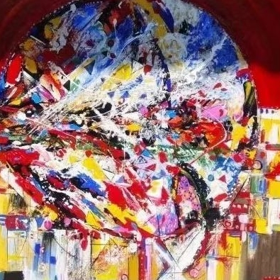 

Lukman,lingkaran warna,100x100cm,akkrilik on canvas,