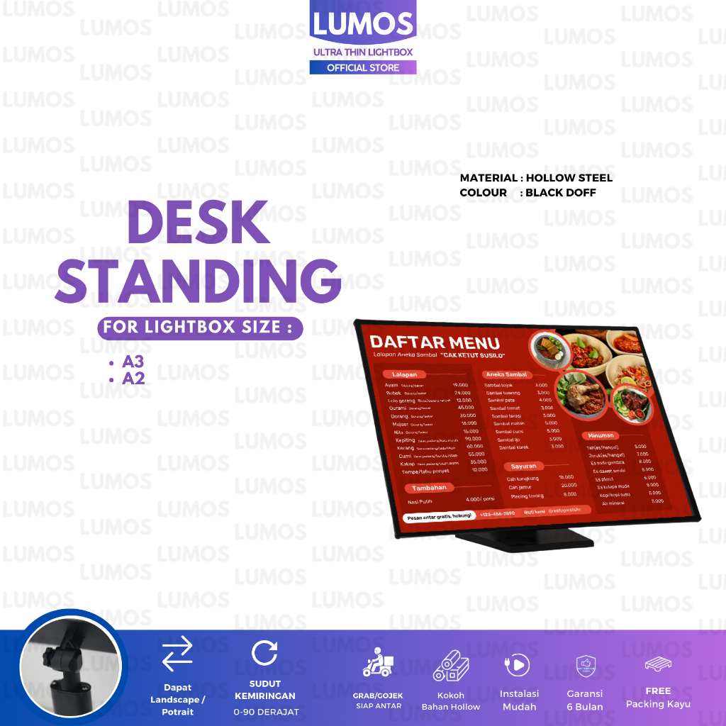 

Desk Standing Ultra Thin Light Box LED Lightbox A2 A3 Slim Dudukan