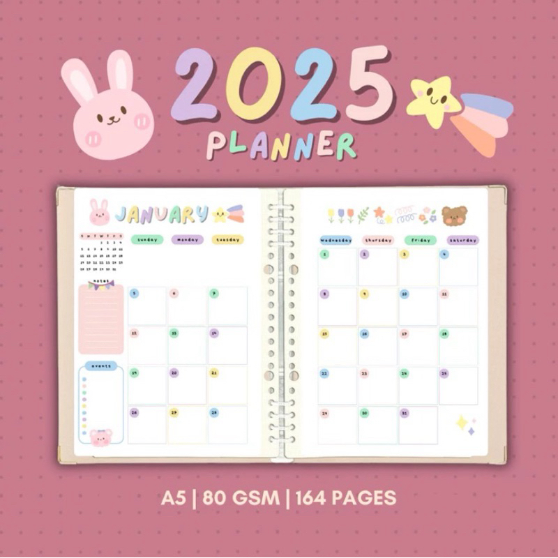 

2025 PASTEL DREAMS PLANNER JOURNAL | A5 Dated Pastel Journal | Student Planner | Artcredible.id