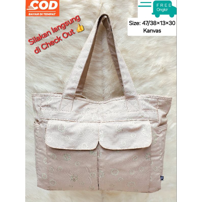 Fila Tas Wanita Totebag Shoulder Bag Besar Wanita Kanvas