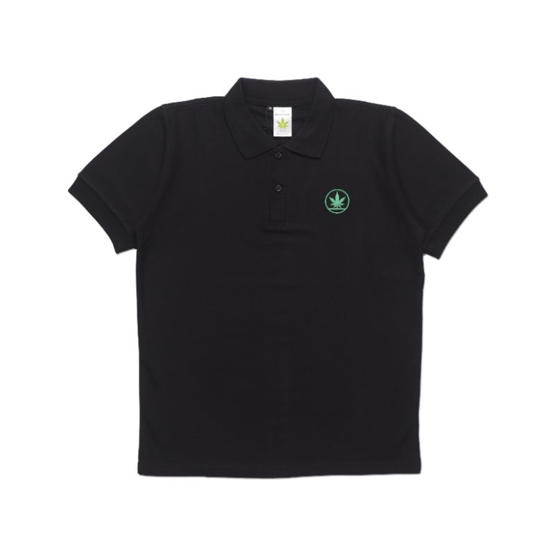 BLKWHT POLOSHIRT CANNABIS