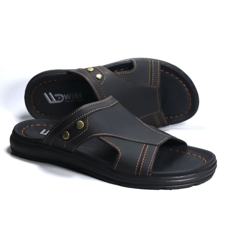 Wibi Antique Eyes S 11 Sandal Slop Selop Kulit Casual Pria Dewasa