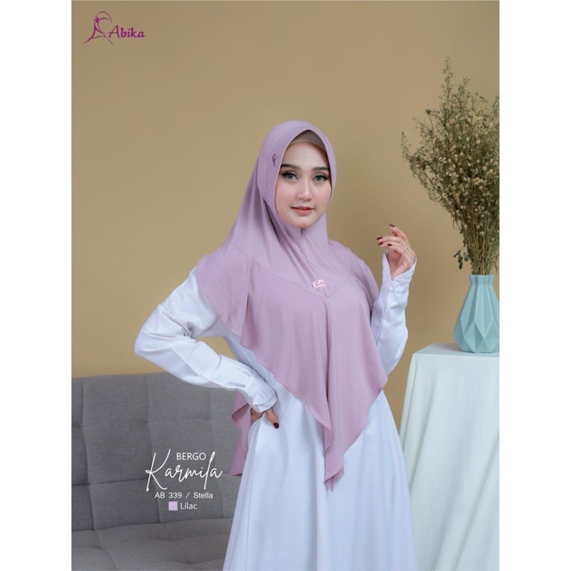 KARMILA bergo by abika hijab jilbab warna ungu lilac preloved